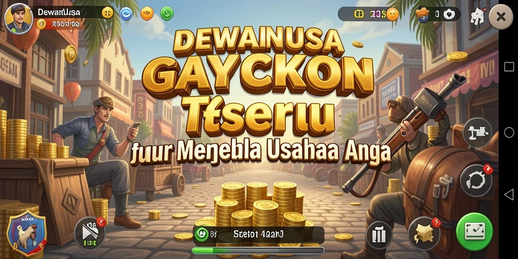 Screenshot DEWANUSA menampilkan antarmuka manajemen usaha yang menarik.